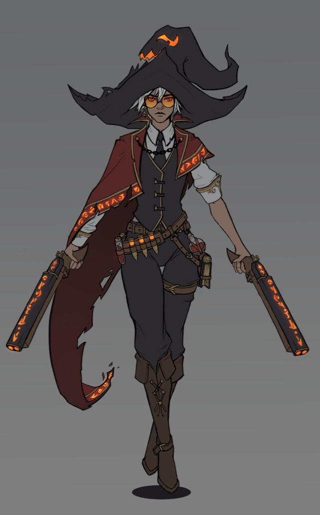 Demon Hunter Witch - Flat Color Fullbody